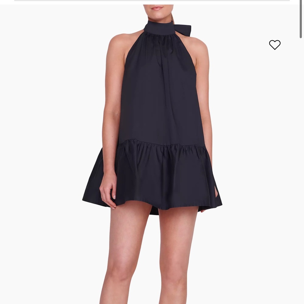 Staud Marlowe Halter Flounce Minidress
